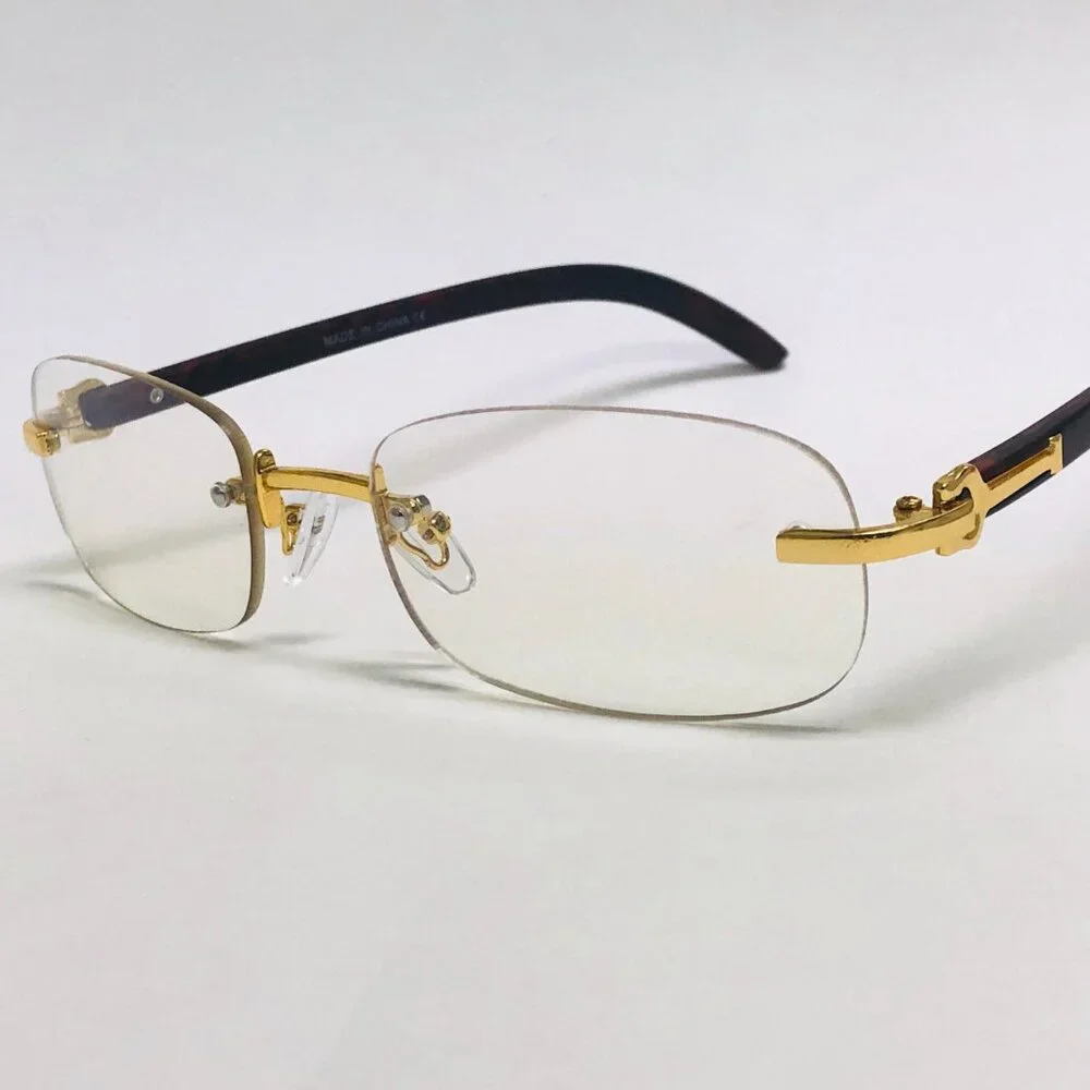 Men Hip Hop‎ Sunglasses Square Rimless Clear Lens  Trendy Migos Quevo Lentes New